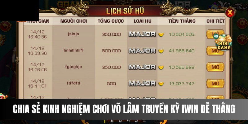 Một số mẹo chơi game Võ Lâm Truyền Kỳ Iwin để thắng lớn